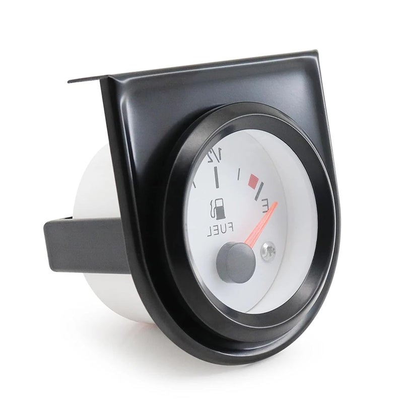 BLLYOGU 2" Fuel Level Gauge,12V Fuel Tank Meter E-1/2-F Pointer Meter 240-33ohm for Car RV Yacht Boat Motorcycle (White) - Image 4